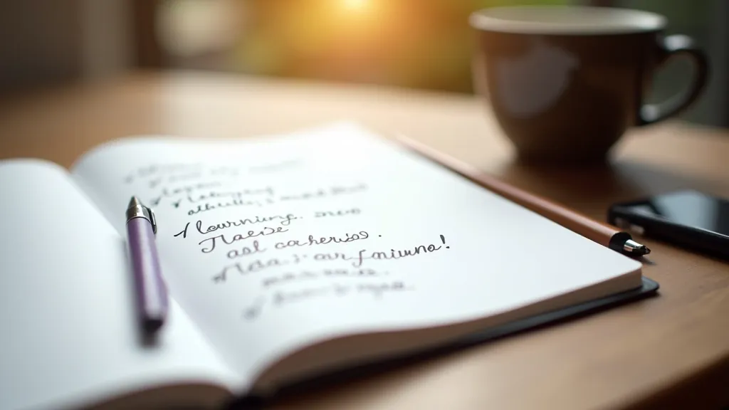 Notebook with keyword research notes and search volume data written down